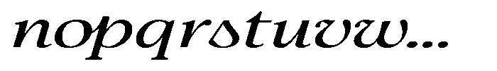Confirm Serif Medium Expanded Italic Font LOWERCASE