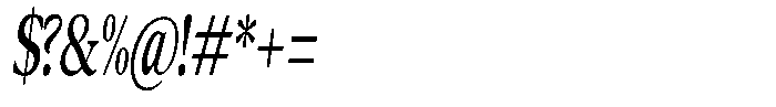 Confirm Serif Semi Bold Condensed Italic Font OTHER CHARS