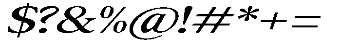 Confirm Serif Semi Bold Expanded Italic Font OTHER CHARS