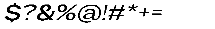 Consina Light Italic Expanded Font OTHER CHARS