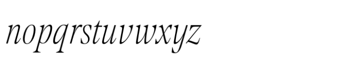 Contane Text Cnd Thin Italic Font LOWERCASE