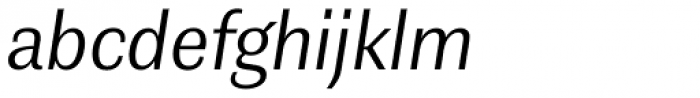 Contemporary Sans Light Italic Font LOWERCASE