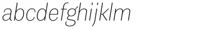Contemporary Sans Thin Italic Font LOWERCASE