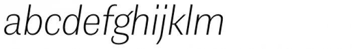 Contemporary Sans Ultralight Italic Font LOWERCASE