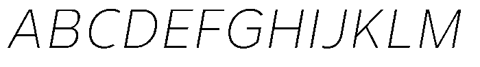 Corbert Text Ex Light Semi Condensed Ital Font UPPERCASE