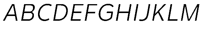 Corbert Text Light Semi Condensed Ital Font UPPERCASE