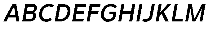 Corbert Text Regular Semi Condensed Ital Font UPPERCASE