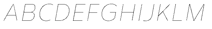 Corbert Text Thin Semi Condensed Ital Font UPPERCASE