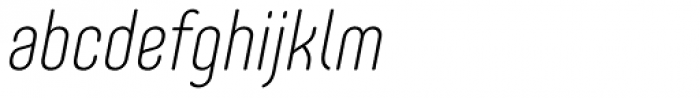 Core Mellow 27 Cn ExtraLight Italic Font LOWERCASE