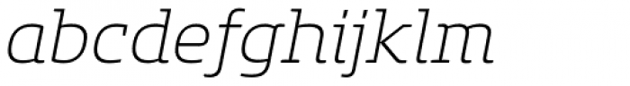 Core Slab M 25 ExtraLight Italic Font LOWERCASE