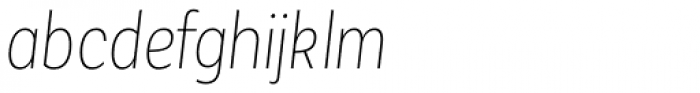 Corporative Sans Alt Condensed Thin Italic Font LOWERCASE