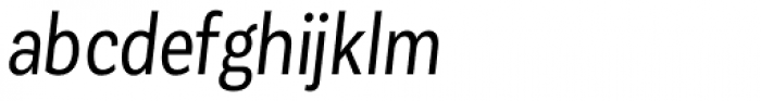 Corporative Sans Condensed Regular Italic Font LOWERCASE