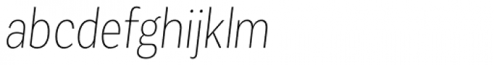 Corporative Sans Condensed Thin Italic Font LOWERCASE