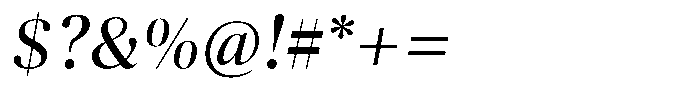 Cortona Italic Font OTHER CHARS