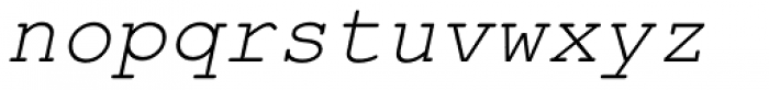 Courier PS Std Italic Font LOWERCASE