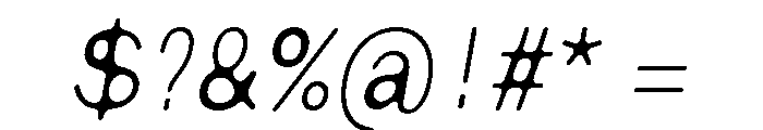 CommonSanscondensedItalic 40 Font OTHER CHARS