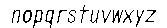 CommonSanscondensedItalic 40 Font LOWERCASE