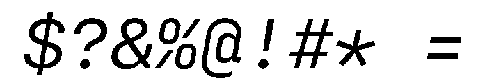 ConfigMono RegularItalic Font OTHER CHARS