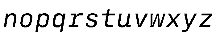 ConfigMono RegularItalic Font LOWERCASE