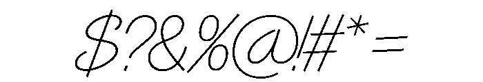 Control Cursive Thin TNT Font OTHER CHARS