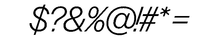 Control Italic Light TNT Font OTHER CHARS