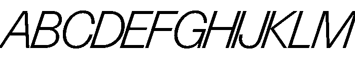 Control Italic Light TNT Font UPPERCASE