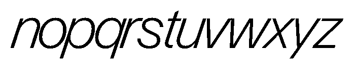 Control Italic Light TNT Font LOWERCASE