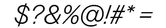 Control Italic Light Font OTHER CHARS