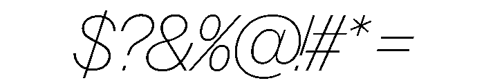 Control Italic Thin TNT Font OTHER CHARS