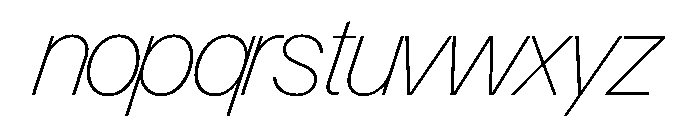 Control Italic Thin TNT Font LOWERCASE