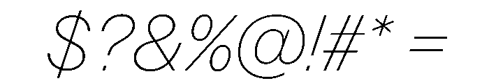 Control Italic Thin Font OTHER CHARS