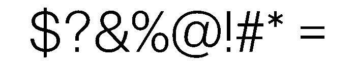 Control Upright Light Font OTHER CHARS