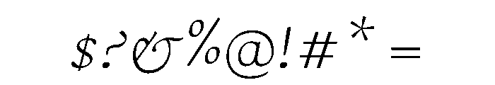 Cosmodoxia ThinItalic Instance Font OTHER CHARS
