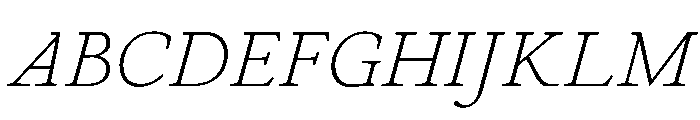 Cosmodoxia ThinItalic Instance Font UPPERCASE