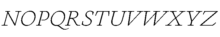 Cosmodoxia ThinItalic Instance Font UPPERCASE