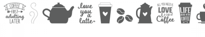 coffee dingbats font Font UPPERCASE