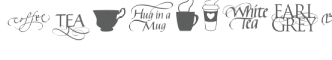 coffee or tea dingbat font Font LOWERCASE