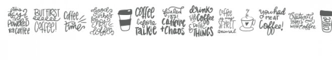 coffee sayings dingbat font Font UPPERCASE