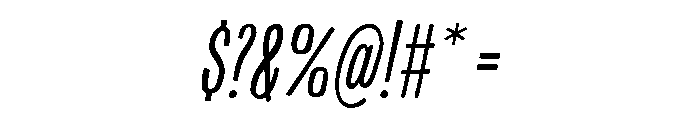 Colby Compressed Extra Light Italic Font OTHER CHARS