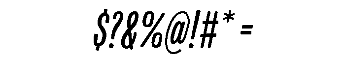 Colby Compressed Regular Italic Font OTHER CHARS
