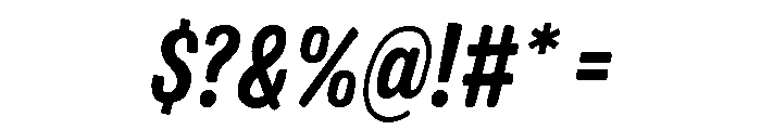 Colby Condensed Bold Italic Font OTHER CHARS