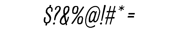 Colby Condensed Extra Light Italic Font OTHER CHARS