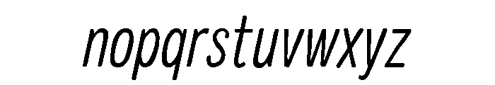 Colby Condensed Extra Light Italic Font LOWERCASE