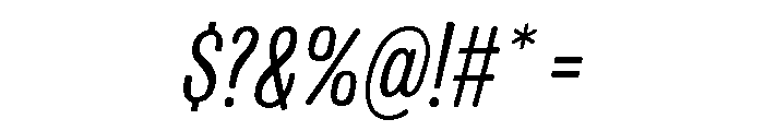 Colby Condensed Light Italic Font OTHER CHARS