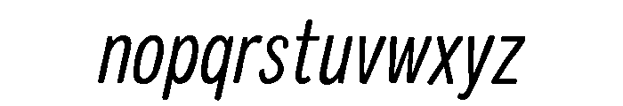 Colby Condensed Light Italic Font LOWERCASE