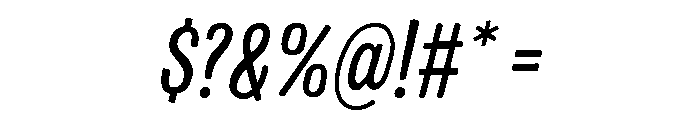 Colby Condensed Regular Italic Font OTHER CHARS