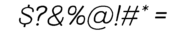 Colby Extended Extra Light Italic Font OTHER CHARS