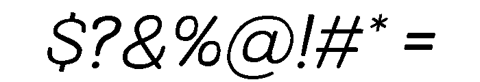 Colby Extended Light Italic Font OTHER CHARS