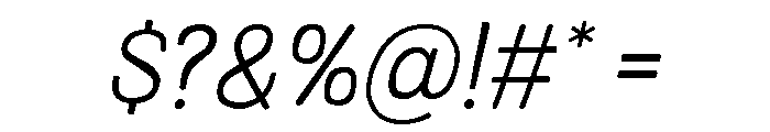 Colby Extra Light Italic Font OTHER CHARS