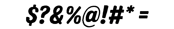 Colby Narrow Black Italic Font OTHER CHARS